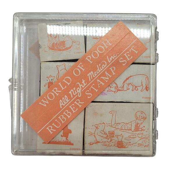 World Of Pooh Set of 6‎ Rubber Stamps All Night Media Disney 1of3 - Picture 1 of 6